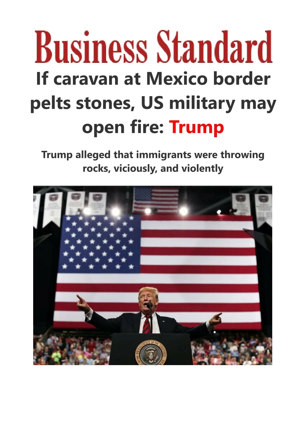 if caravan at mexico border pelts stones