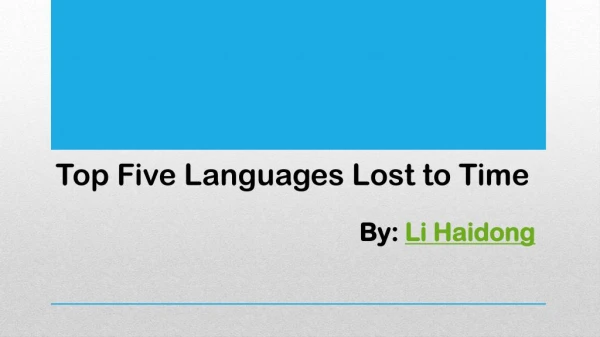 Languages Lost to Time by Li Haidong Singapore