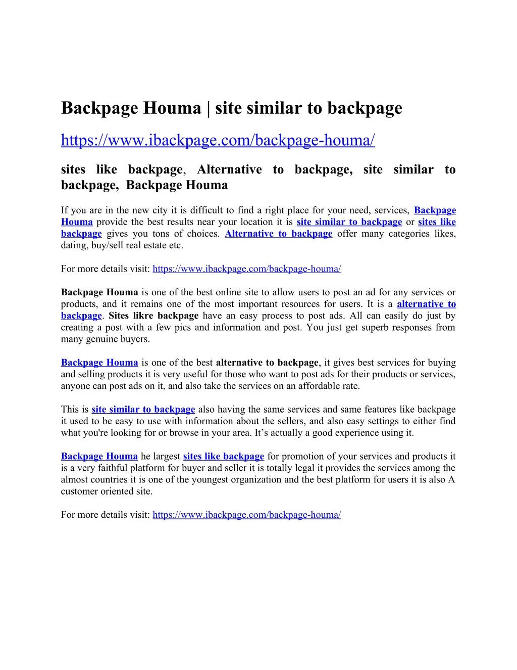 backpage houma site similar to backpage