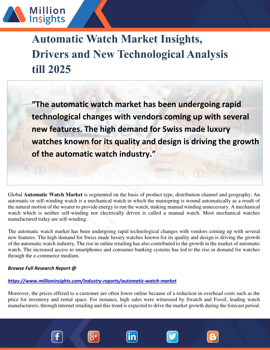 automatic watch market insights drivers