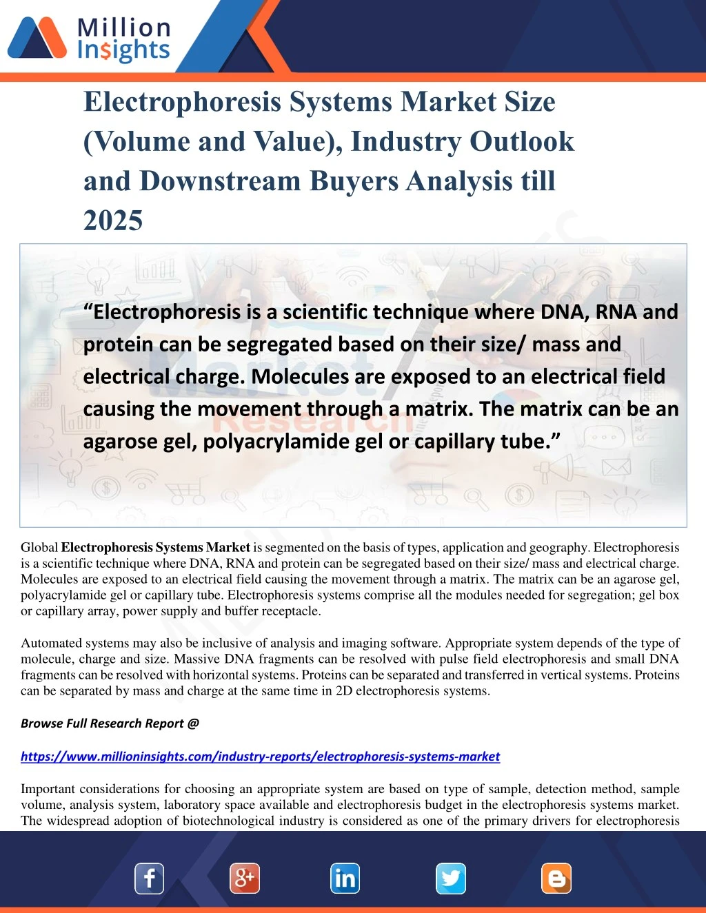 electrophoresis systems market size volume