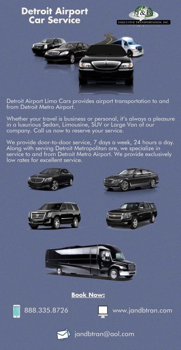 Detroit Airport Car Service - J & B Executive Transportation