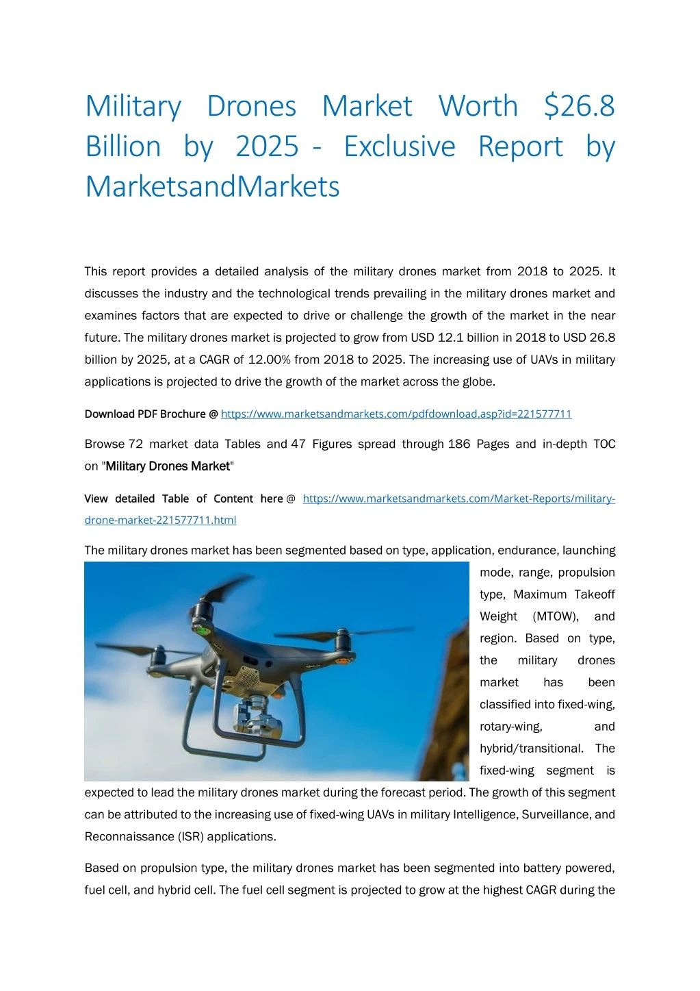 military drones market worth 26 8 billion by 2025