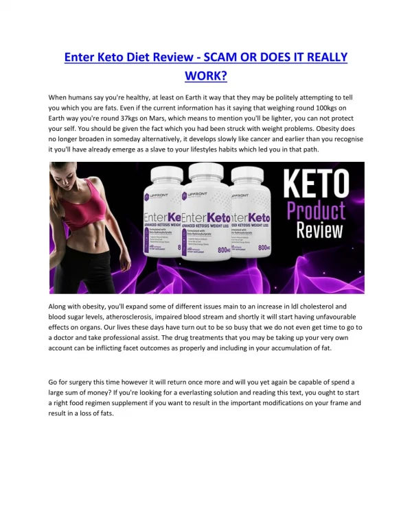 Enter Keto Diet Review - SCAM OR DOES IT REALLY WORK?