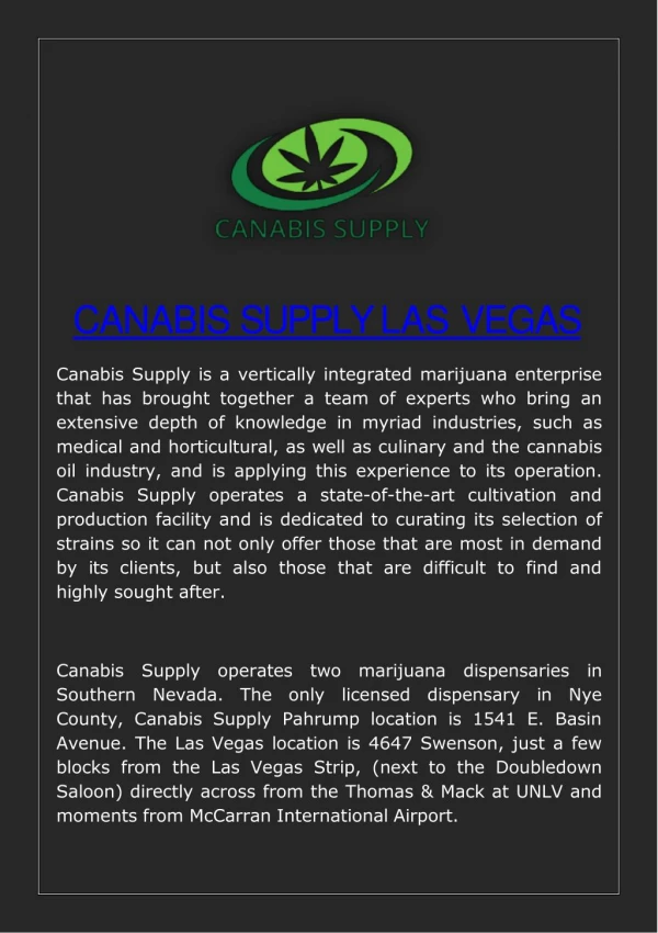 Canabis Supply