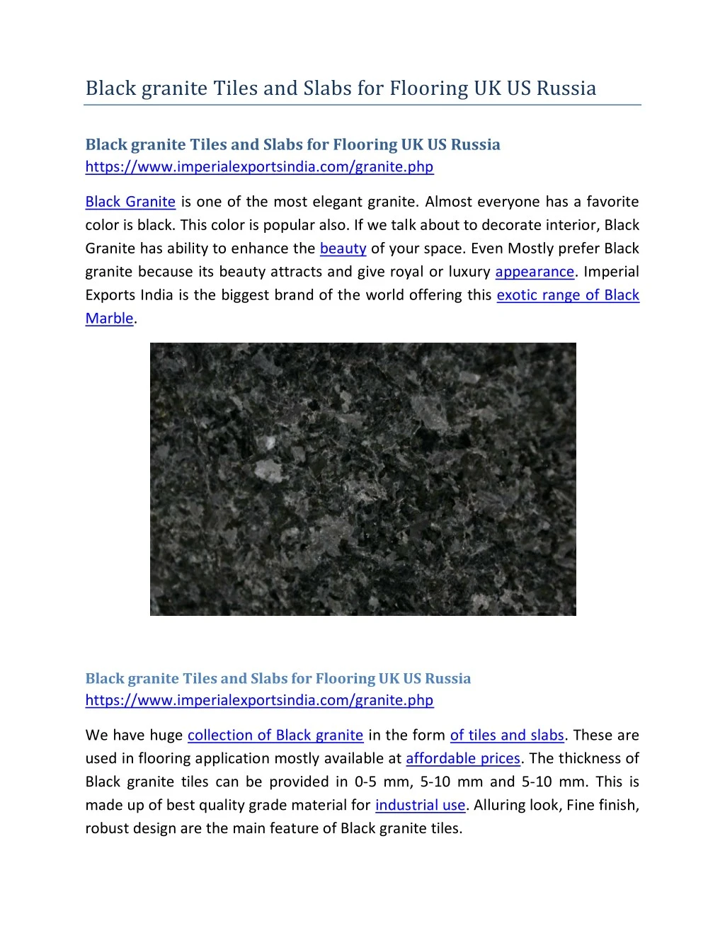 black granite tiles and slabs for flooring