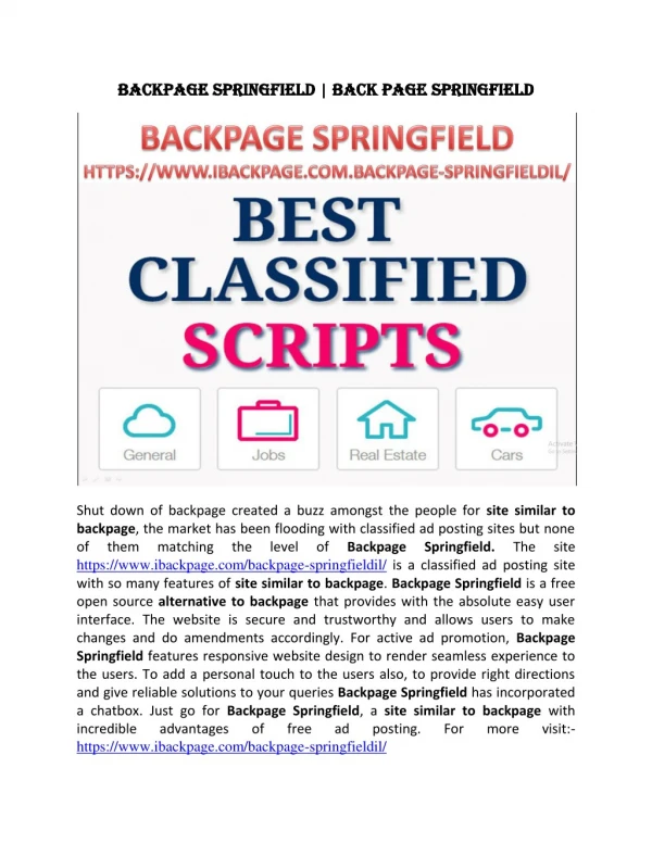 Backpage Springfield | Back page Springfield