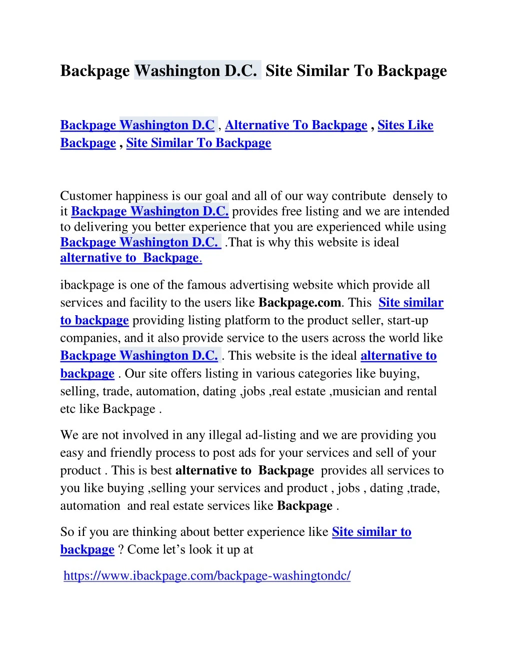 backpage washington d c site similar to backpage