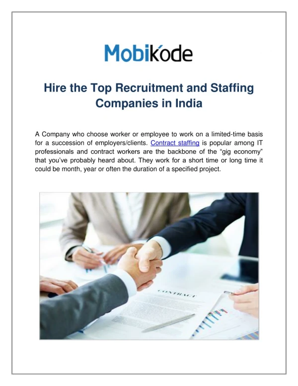 Hire the Top Recruitment and Staffing Companies in India