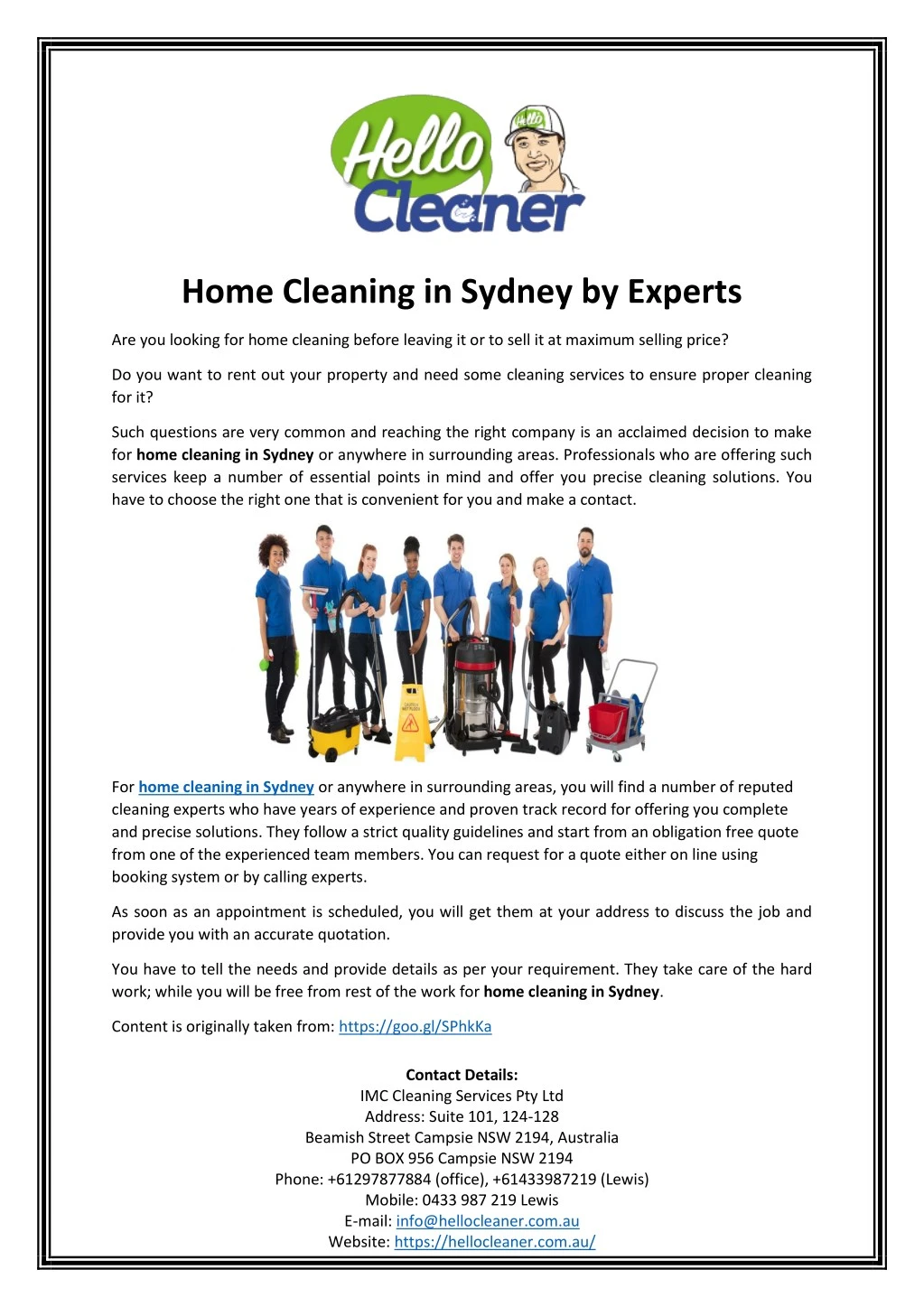 home cleaning in sydney by experts