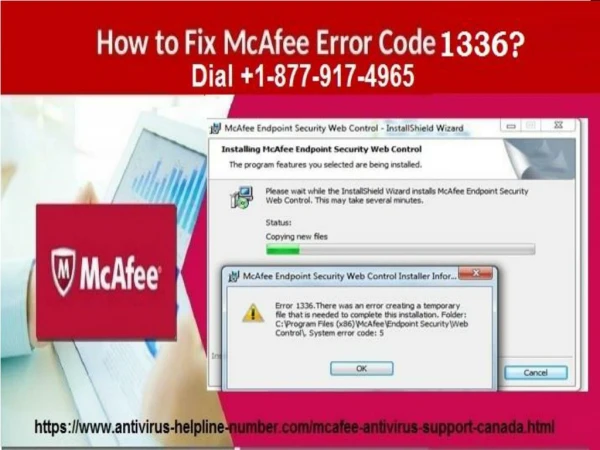 Fix Mcafee Antivirus Error 1336 in windows- 1-877-917-4965