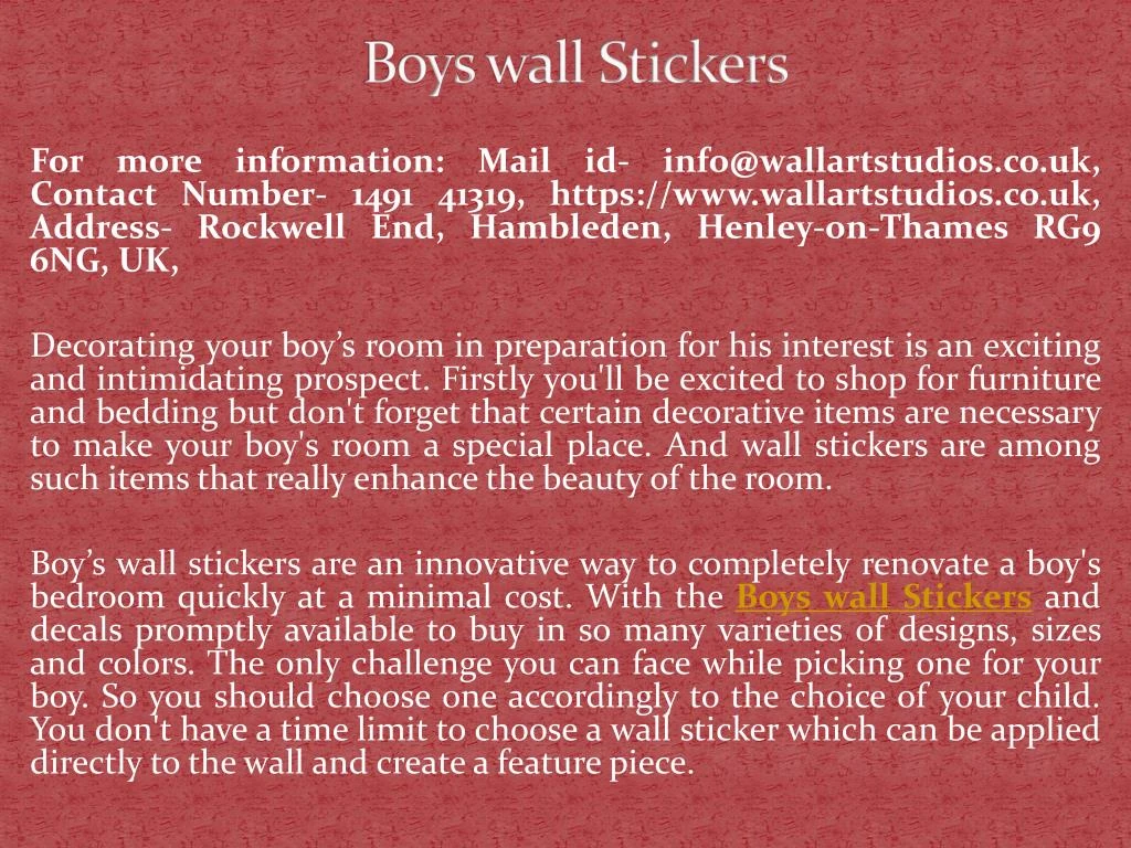 boys wall stickers