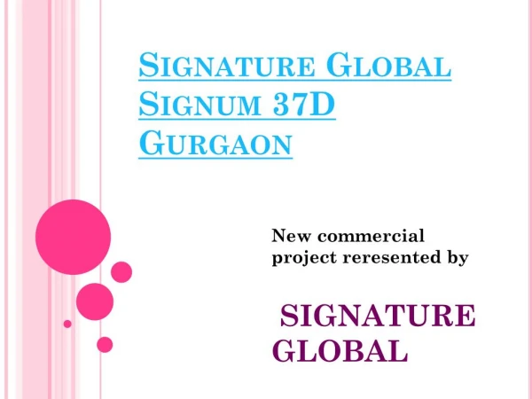 Signature Global Signum 37D Gurgaon