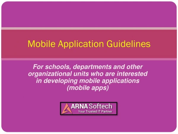 Mobile Application Guideline | Mobile App Development Company