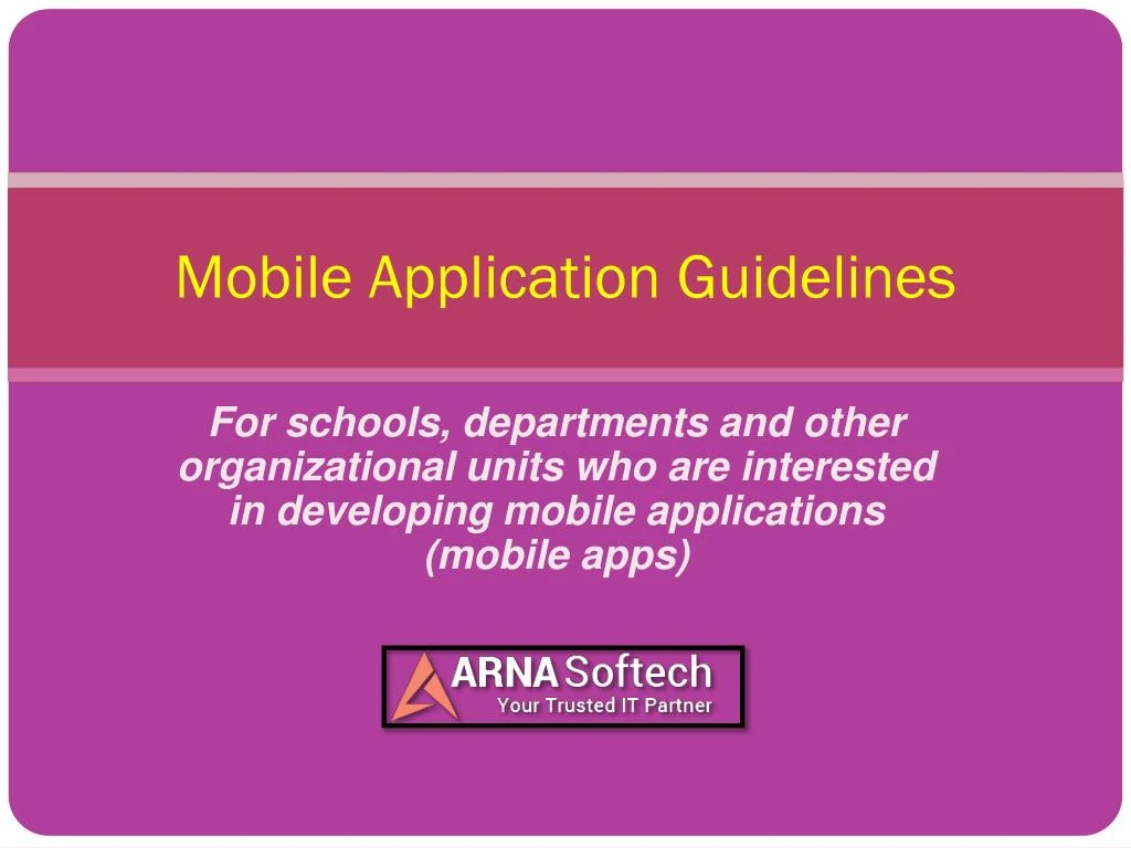 mobile application guidelines