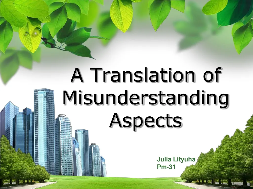 a translation of misunderstanding aspects
