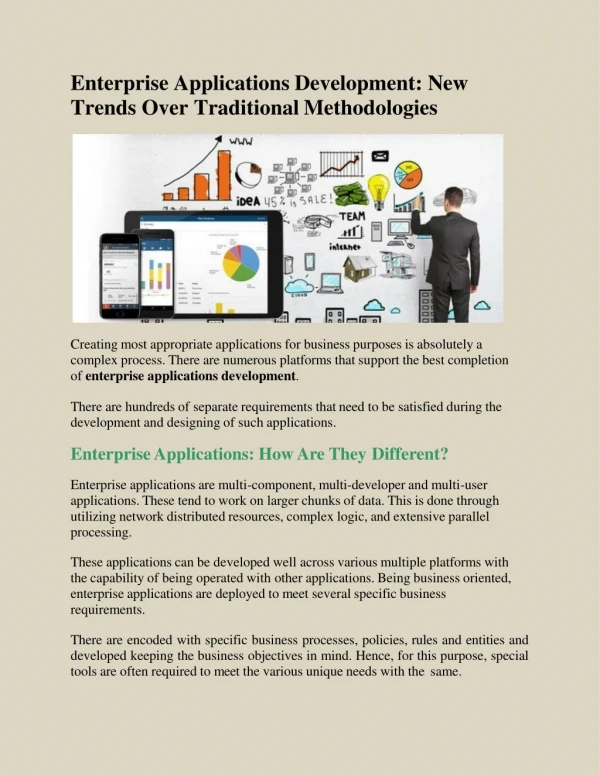 Enterprise Applications Development: New Trends Over Traditional Methodologies
