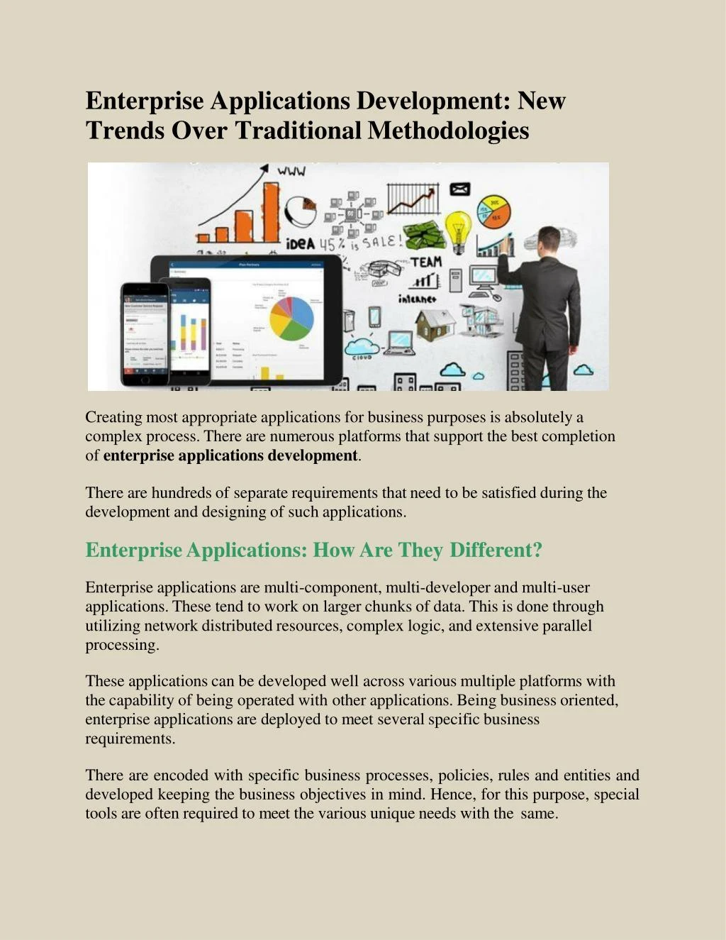 enterprise applications development new trends over traditional methodologies