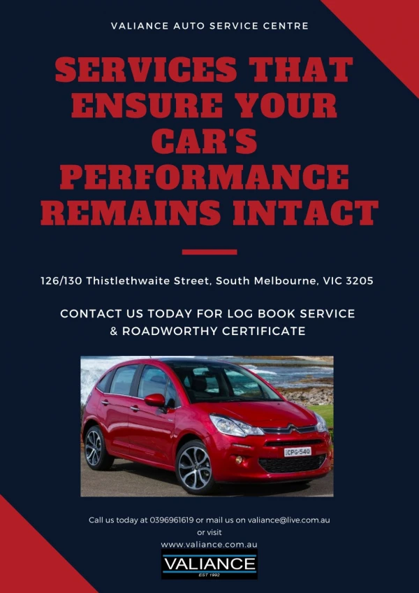Services that Ensure Your Car's Performance Remains Intact - Valiance