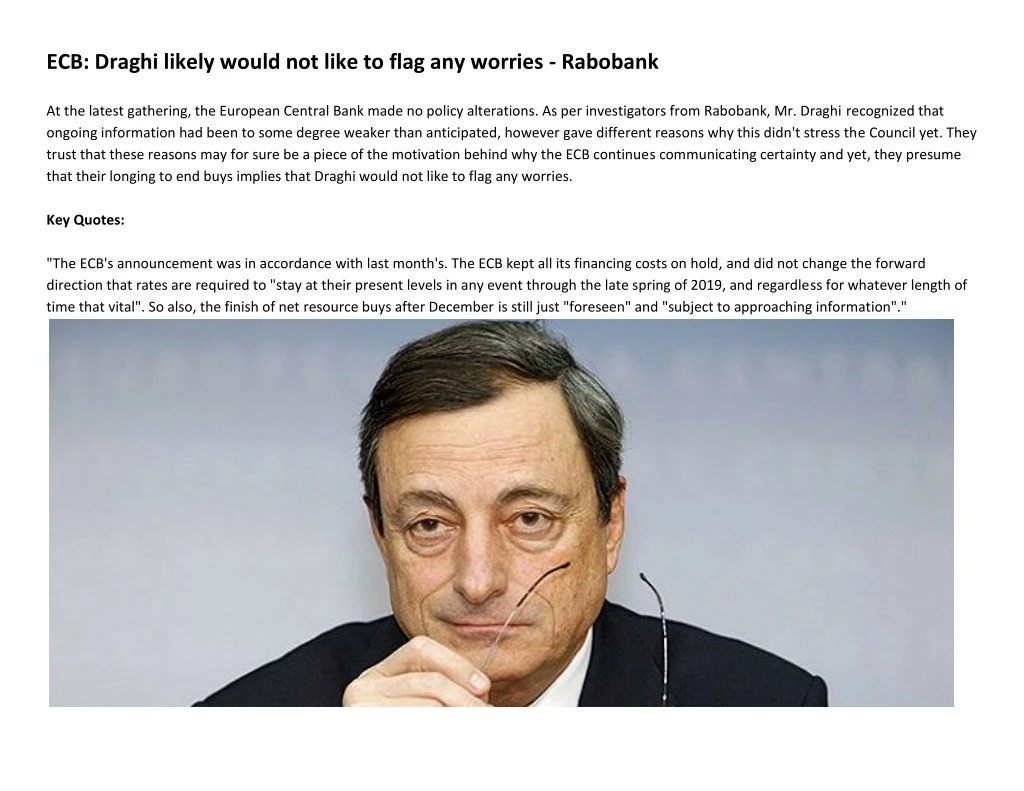 ecb draghi likely would not like to flag