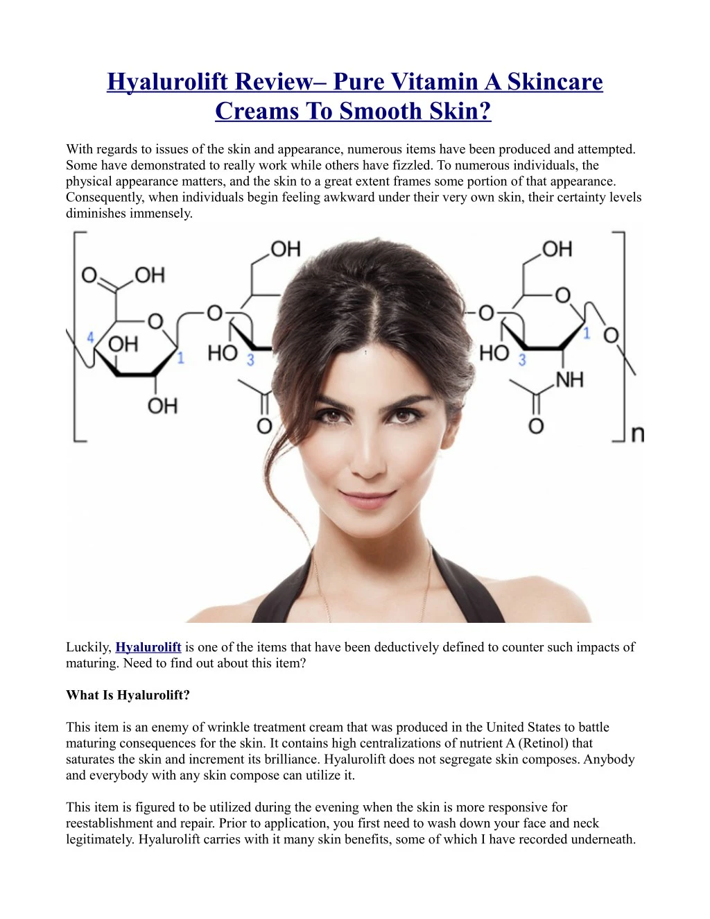 hyalurolift review pure vitamin a skincare creams
