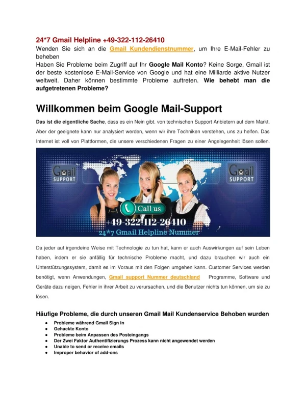 Gmail Support Kontaktieren | 4932211226410 | Gmail Kundendienst Nummer deutschland