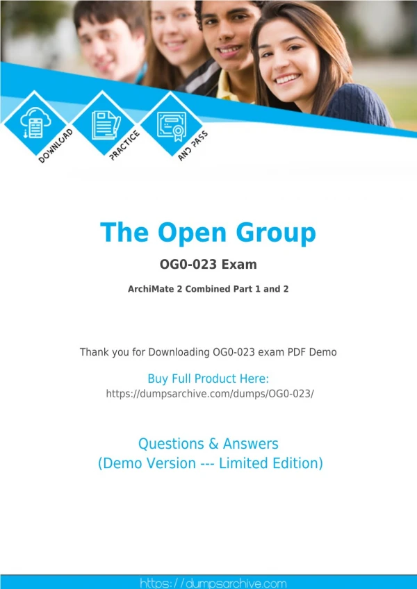 The Open Group OG0-023 Exam Dumps with Verified OG0-023 PDF BY DumpsArchive