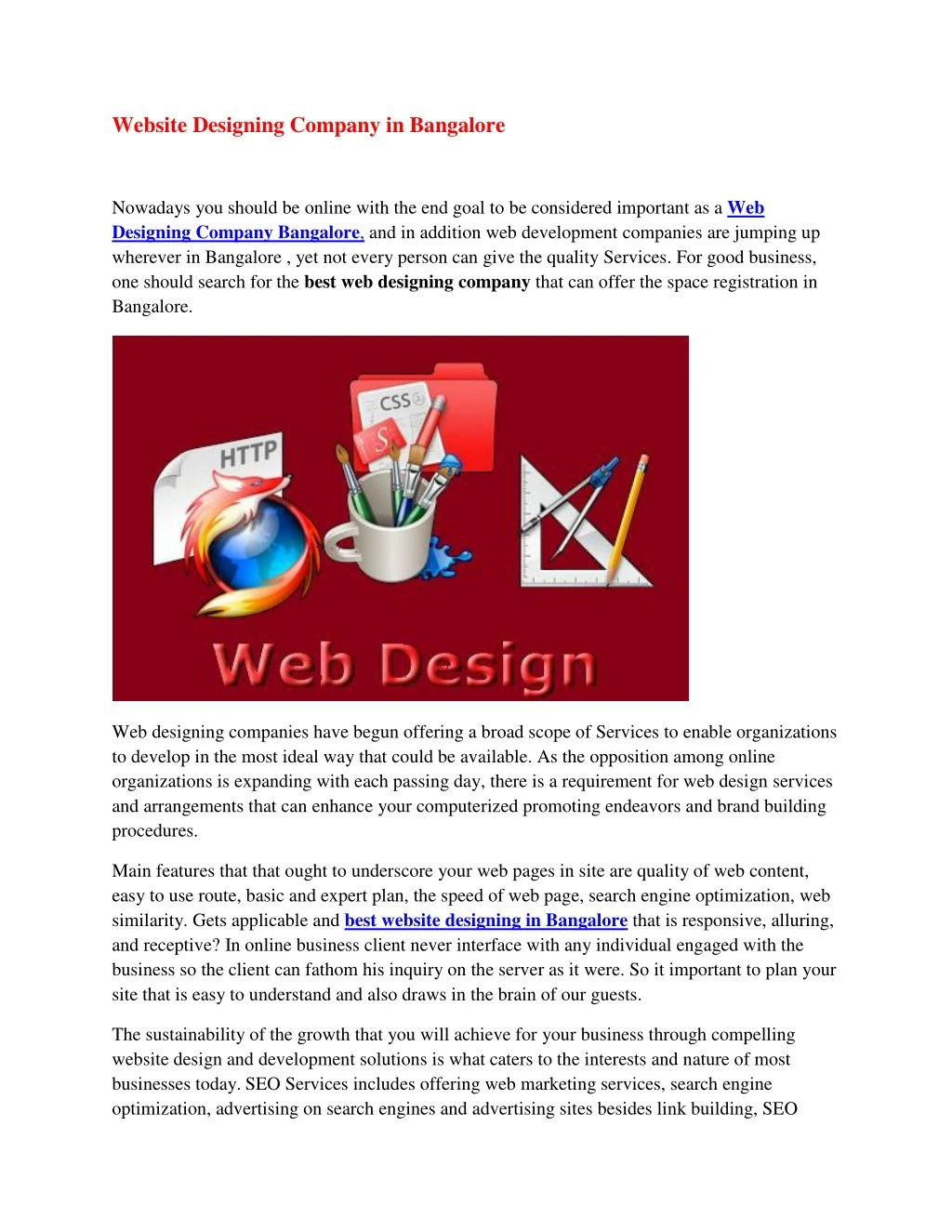 website designing company in bangalore
