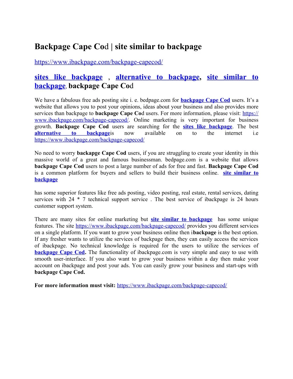 backpage cape co d site similar to backpage