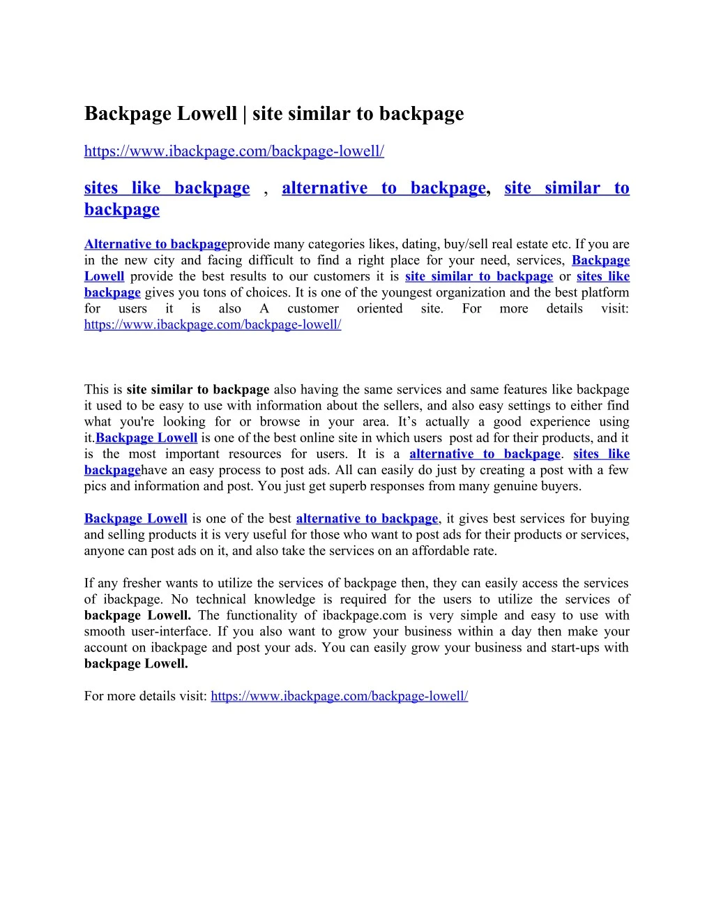 backpage lowell site similar to backpage