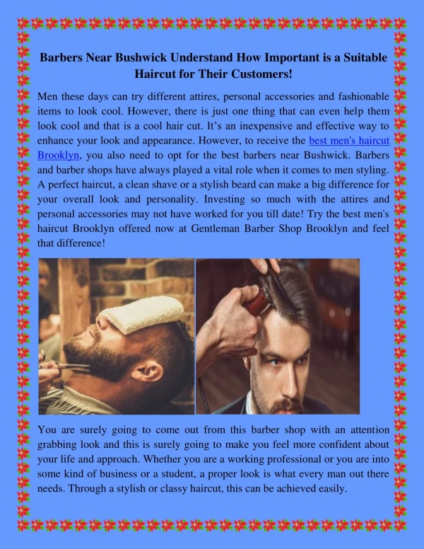 Barbers Near Bushwick Understand How Important is a Suitable Haircut for Their Customers!