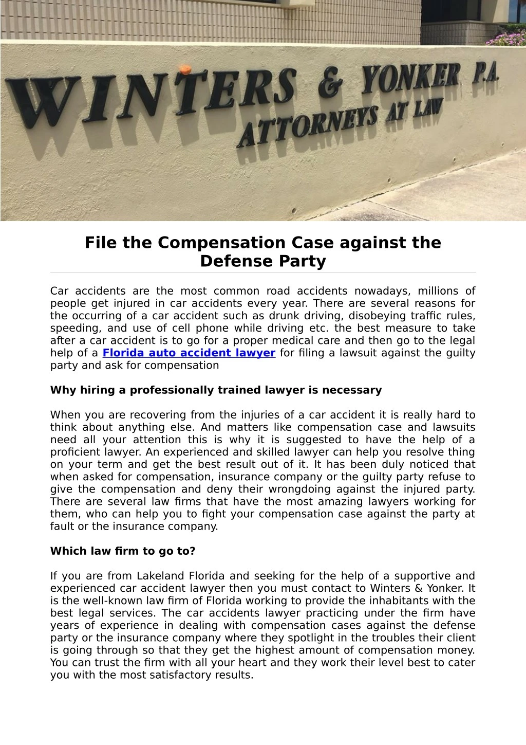 file the compensation case against the defense