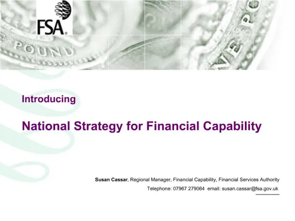 Introducing National Strategy for Financial Capability