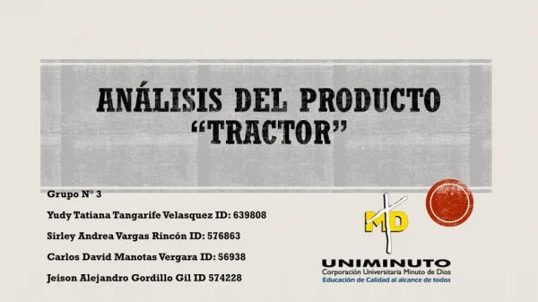 Analisis del producto