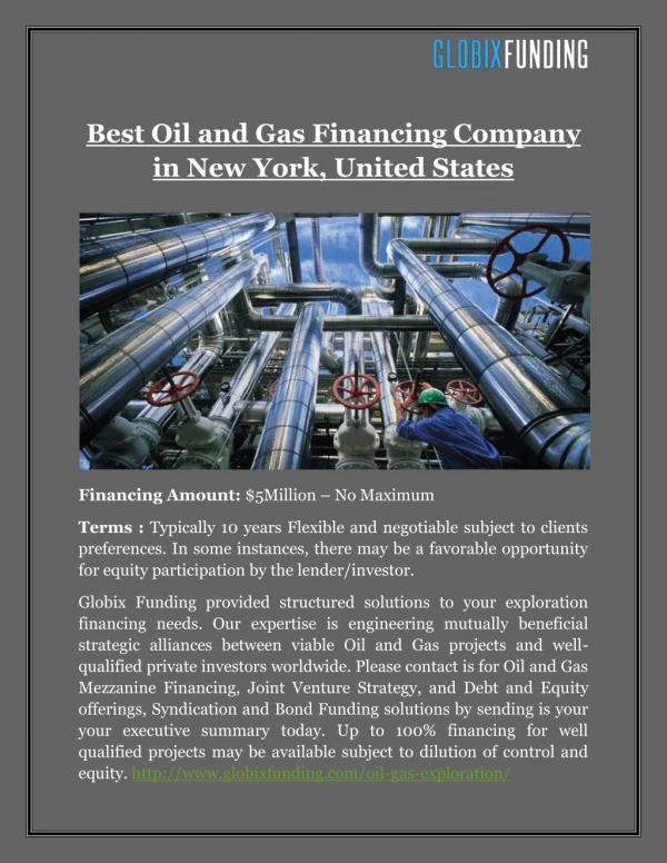 Best Oil and Gas Financing Company in New York, United States