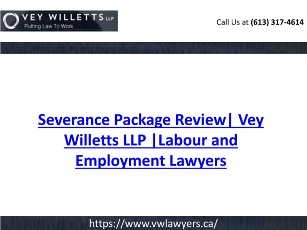 Severance Package Review - Employment Law - vwlawyers.ca