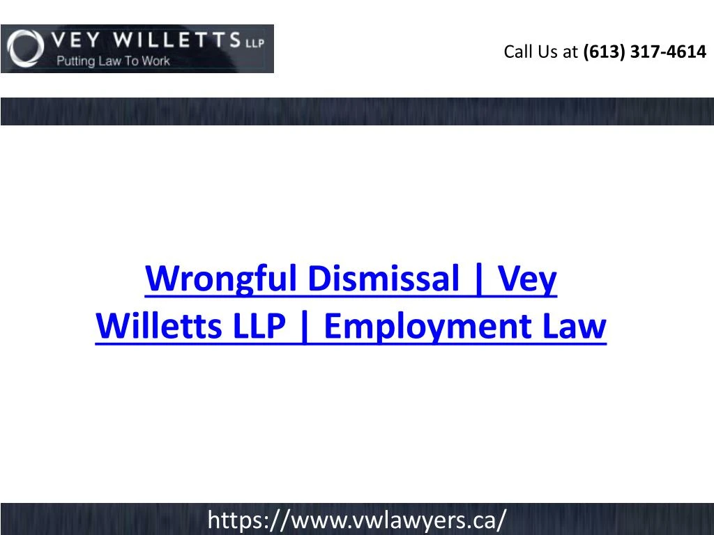 wrongful dismissal vey willetts llp employment law