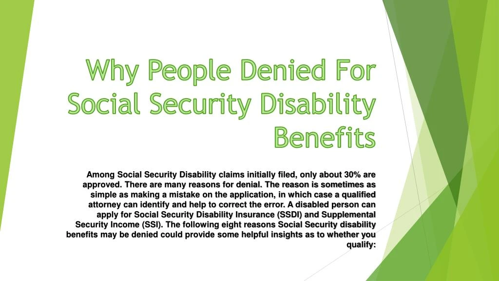 why people denied for social security disability benefits