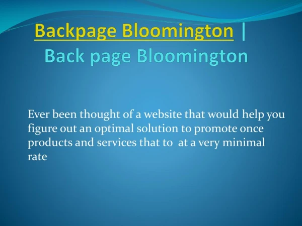 Backpage Bloomington | Back page Bloomington