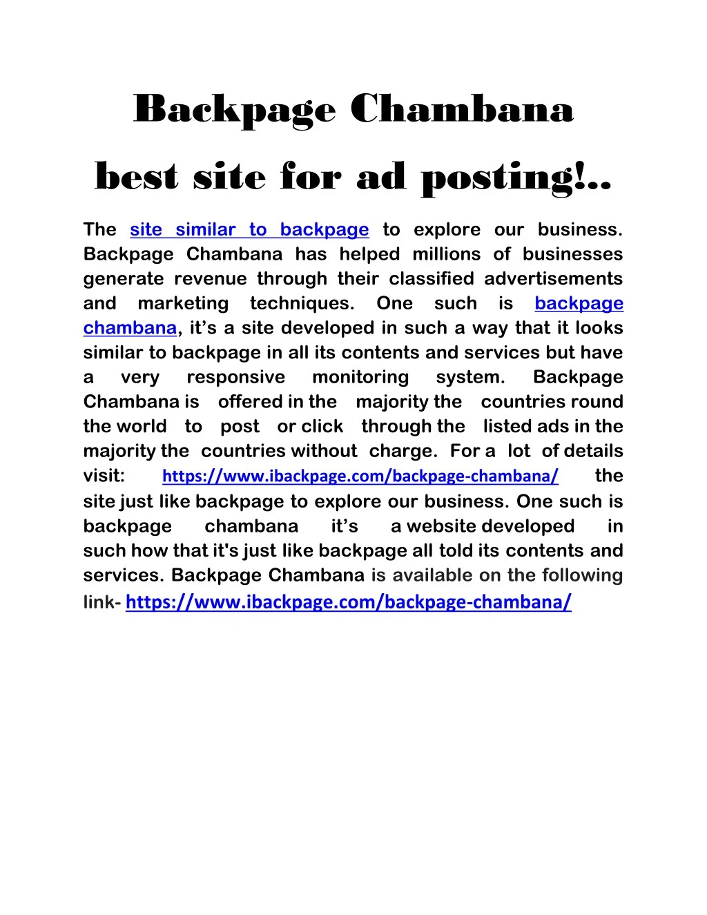 backpage chambana best site for ad posting
