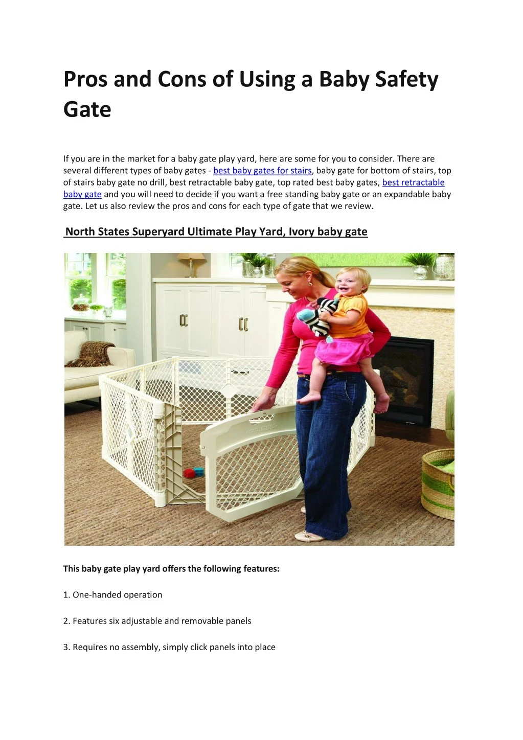 pros and cons of using a baby safety gate