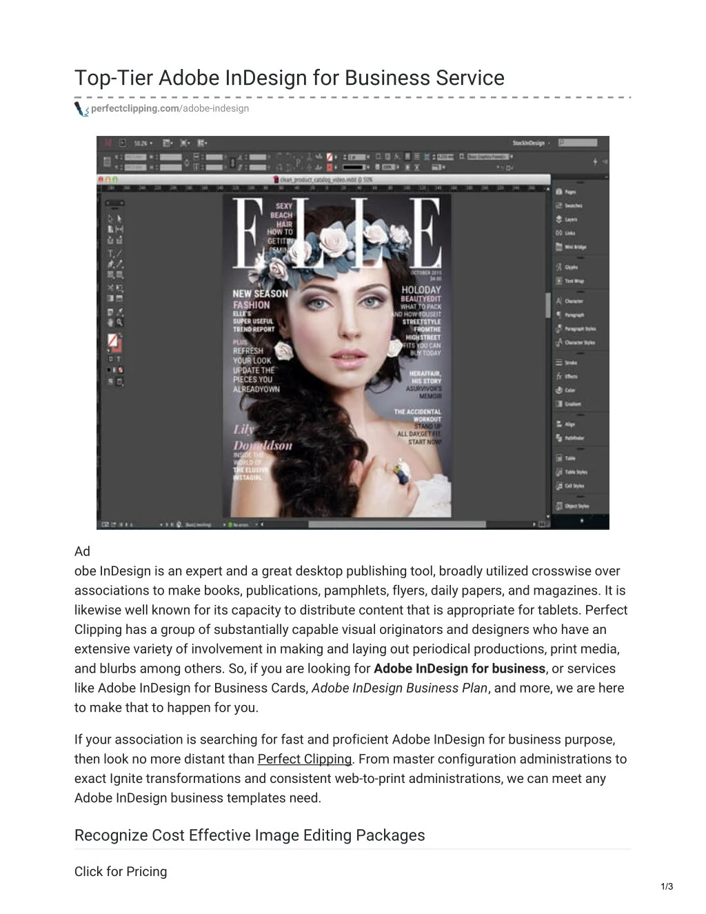top tier adobe indesign for business service