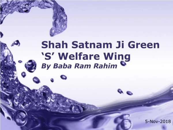 Shah Satnam Ji Green 'S' Welfare Wing by Baba Ram Rahim