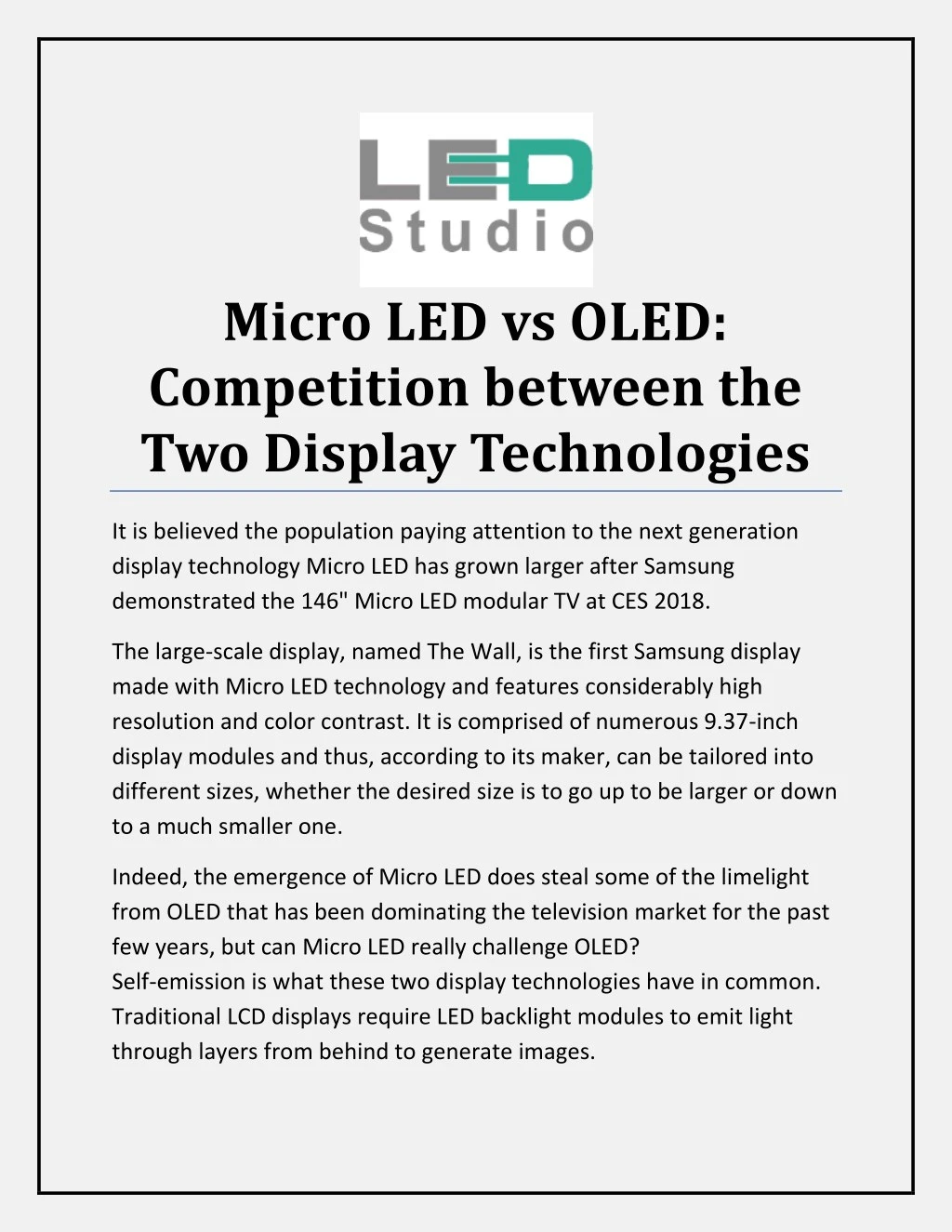 micro led vs oled competition between