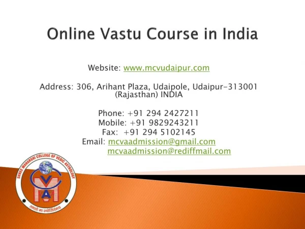 Online Vastu Course in India