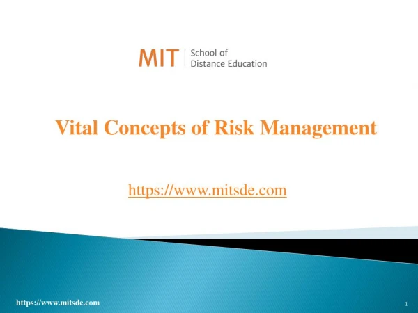 Vital concepts of Risk Management | MIT School of Distance Education