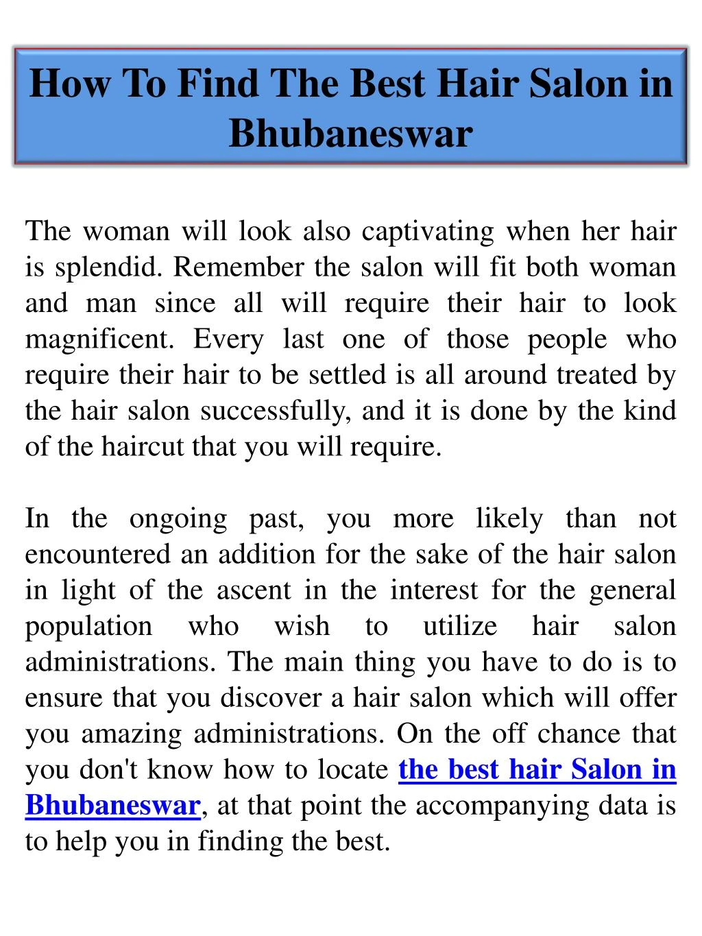how to find the best hair salon in bhubaneswar