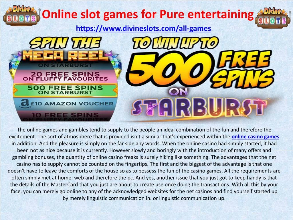 online slot games for pure entertaining