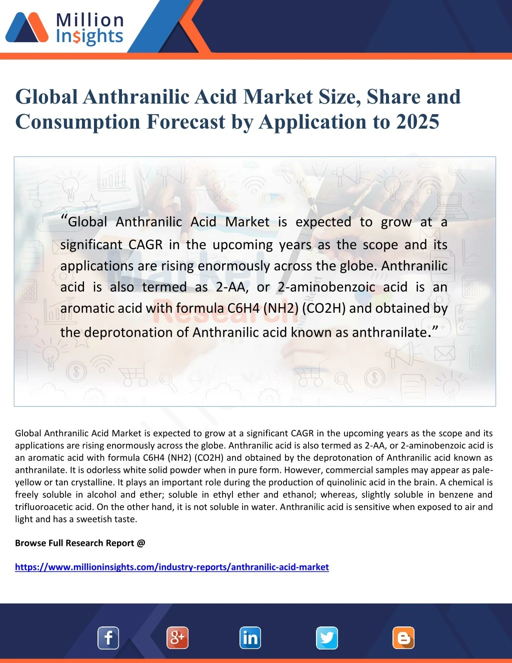 global anthranilic acid market size share