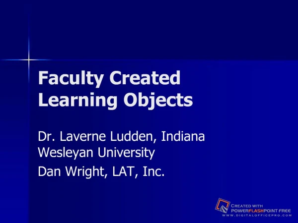 Faculty Created Learning Objects